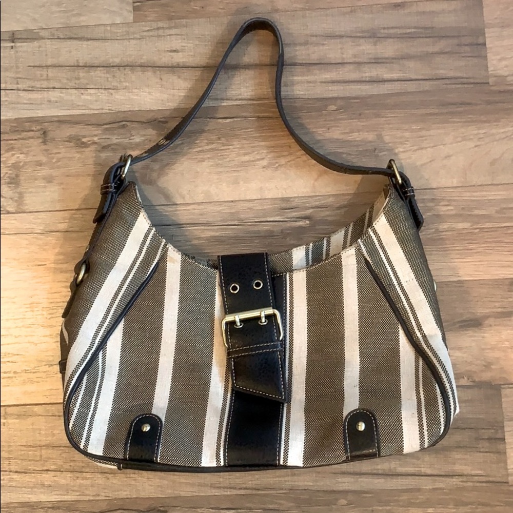 Tommy Hilfiger Black and Tan Satchel Pre-Owned
